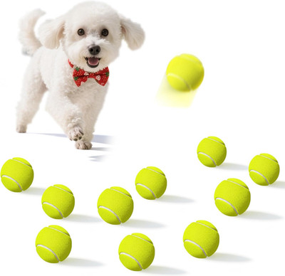 10 Pack 2-inch Small Tennis Balls for Dogs Pet Fetch Exercise Training Toys