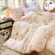 Luxury Cotton Bedding Set 3 Piece Duvet Cover Set 1 Duvet Cover 2 Pillowcase
