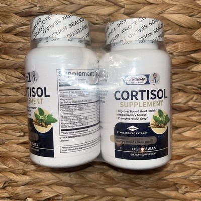 Alliwise Cortisol Supplement For Bone & Heart Health 240 Capsules Exp 1/2027