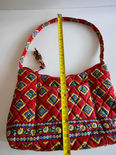 Vintage Vera Bradley Red Blue Quilted Small Purse/Bag Boho Diamond Pattern - Picture 13 of 13