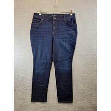 Lee Jeans Womens 16W Long Fits W37xL31 Blue Relaxed Fit Straight Leg Mid Rise