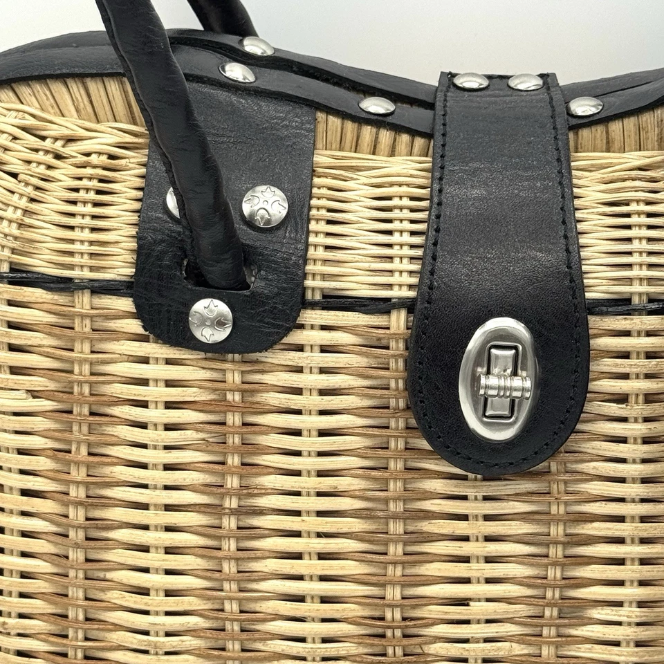 Patricia Nash Ratán Mimbre Paja Tejido Bolso de Mano Cartera Bolso con Correa Bandolera NUEVO Foto 3 de 4