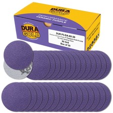 80 Grit 3" Purple Ceramic Sanding Discs, Box of 30 - Hook  Loop Sandpaper