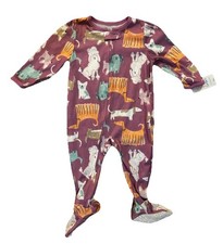 NWT Carter  s Just One You Baby Girl Sleep and Play 12M - Purple Dog Print Footie