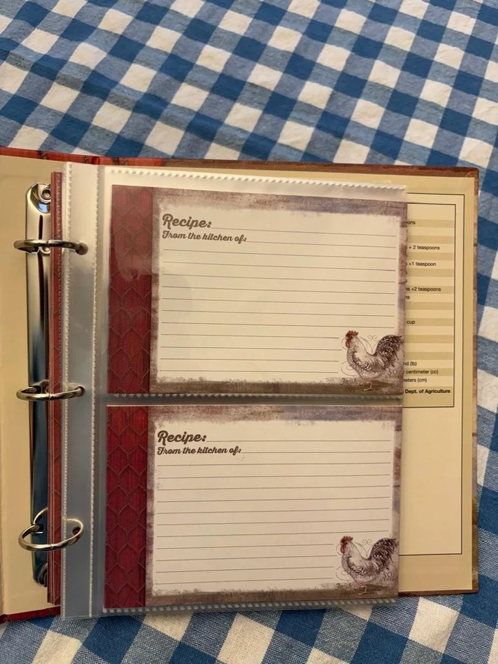 Barnyard Rooster Recipes Binder 2015 Susan Winget Collection-New/Never Used Foto 3 de 4