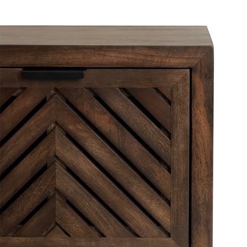Mezzeta Modern Floating Shelf Side Table with Storage Cubby; 16x10x12 Natural - Picture 6 of 7