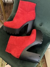 Stiefeletten Damen rot Plateau Ankle Boot  EU 36 