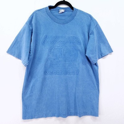 Vintage Kansas City Missouri Tshirt Men Large Blue Treasures Of Steamboat Arabia