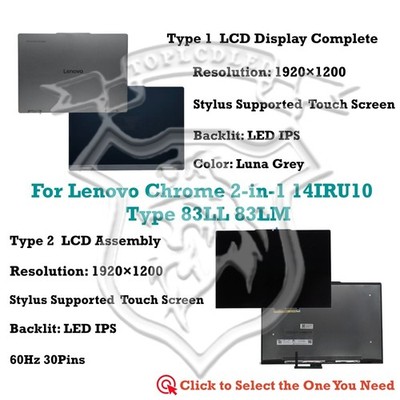 Lenovo Chrome 2-in-1 14IRU10 83LL 83LM WUXGA LCD Touchscreen Komplett Baugruppe