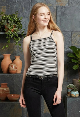 Mossimo Women's Cropped Rib Tank Large Dog Bone Free Ship NWT Livtown