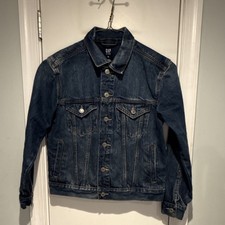 Gap Kids XL Girls Denim Jacket Blue Button Casual Long Sleeve Pockets Collared