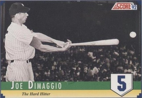 1992 Score DiMaggio Insert #4 Joe DiMaggio The Streak | eBay
