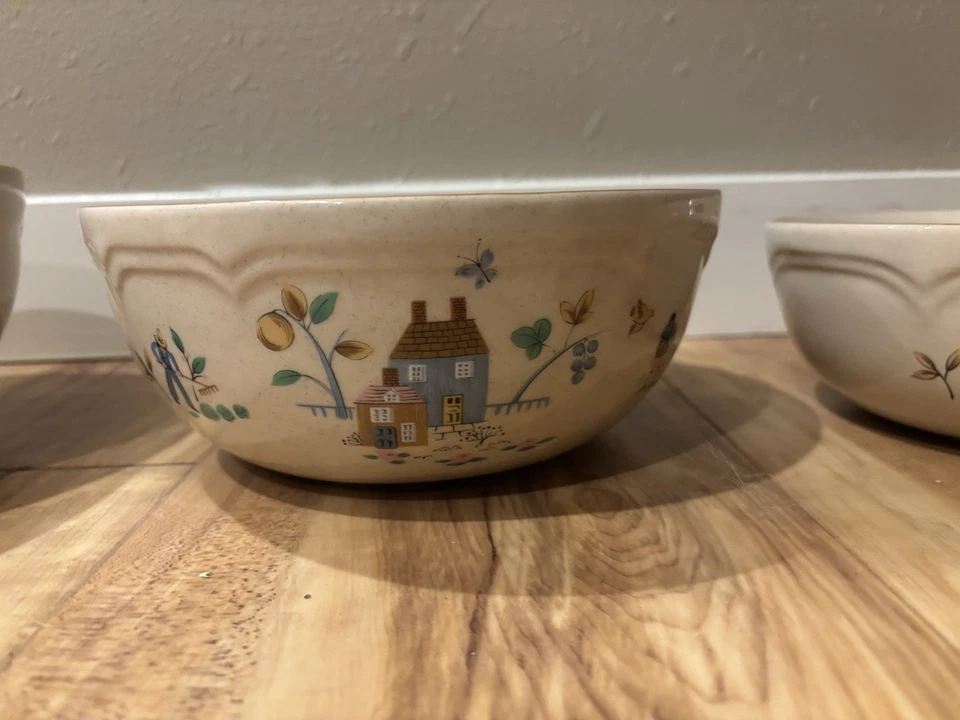 Heartland International gres 3 piezas cuencos para servir granja rural Foto 4 de 4