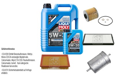 FEBI Inspektionspaket 6L LIQUI MOLY 5W-30 Longtime High Tech für BMW 5er E34