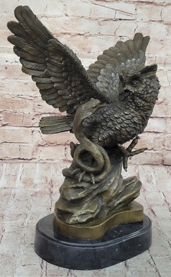 Statue Sculpture Owl Owl Bird Wildlife Art Deco Style Nouveau Style Bronze Sale