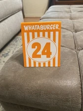 WHATABURGER TABLE TENT No. 24 Place CARD TEXAS HAMBURGER RESTAURANT #24