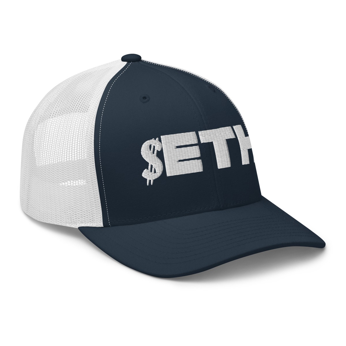 $ETH Ethereum Ticker Cryptocurrency Trucker Cap Snapback Hat