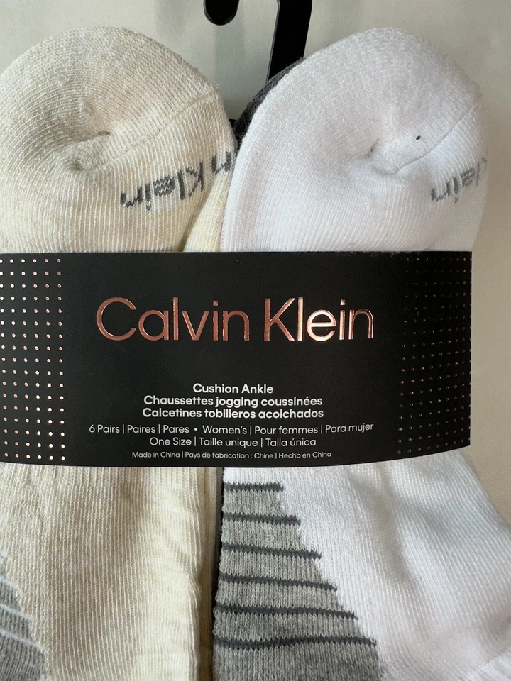 Calcetines tobilleros acolchados para mujer Calvin Klein 6 pares zapato 4-10 avena brezo Foto 4 de 4