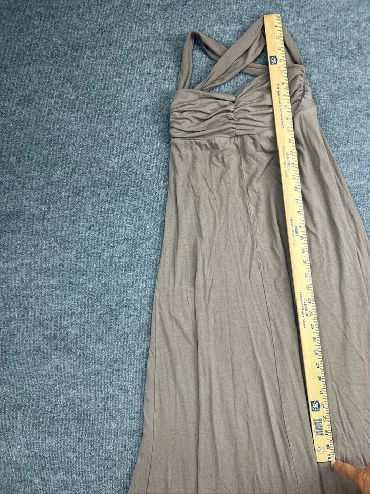 Love From Ya-Ya Dress Women's Medium Brown Sleeveless Ruched Maxi Straps Ruffle - Image 4 of 4