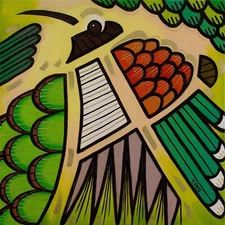 Hummingbird, Original artwork oil painting, abstract painting 20''x20"