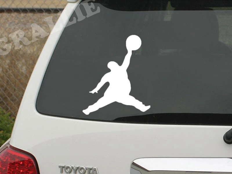 FAT MICHAEL AIR JORDAN JUMPMAN FUNNY VINYL WINDOW AUTO CAR STICKER DECAL  DIE CUT