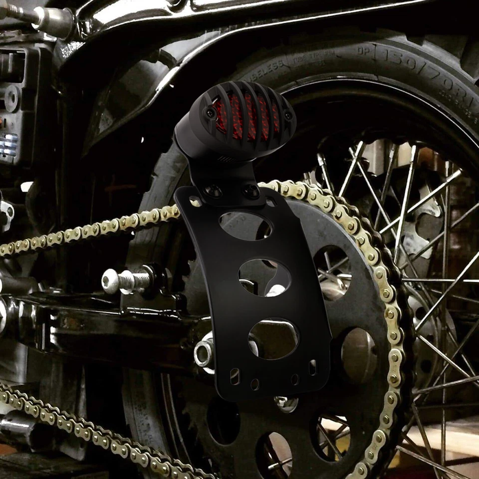 For Harley Side Mount Motorcycle License Plate Bracket Kit w/ Brake Tail Light - Image 4 of 4