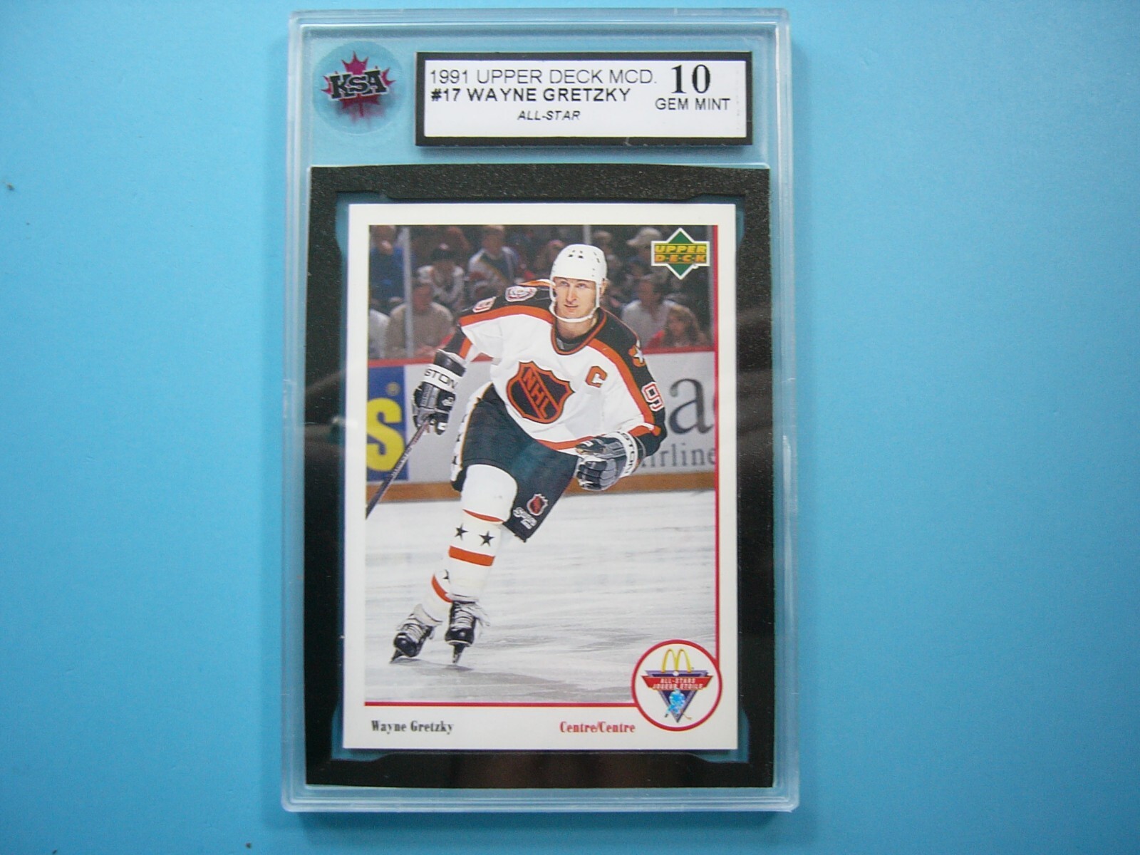 1990-91 Upper Deck McDonald's Wayne Gretzky Hockey Card #MC-17 KSA 10