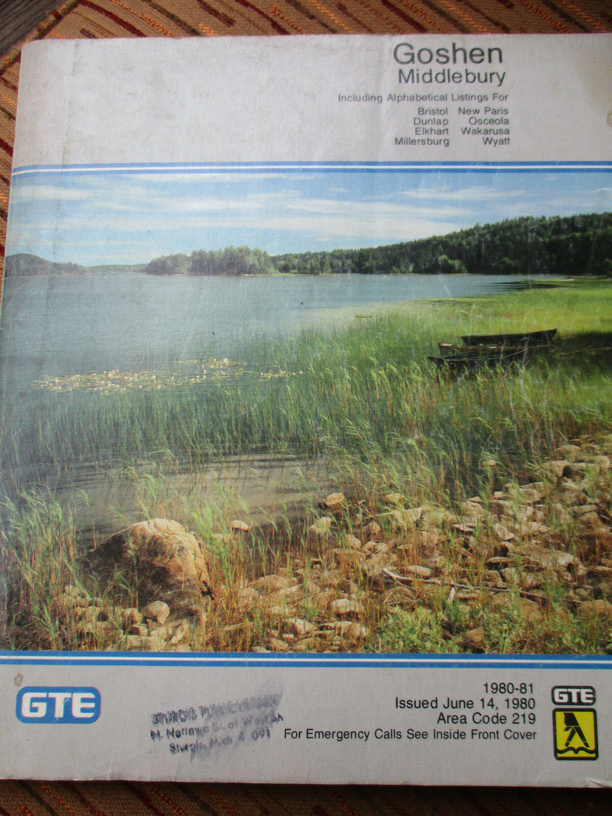 Vtg 1980-81 Goshen / Middlebury/Wyatt+ Area IN Indiana Telephone Directory Book