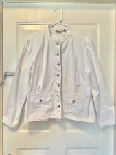 Chicos Size 3 Button Down White Jacket