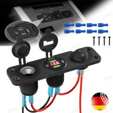 KFZ Auto Zigarettenanz&uuml;nder Steckdose Dual USB Ladeger&auml;t Buchse Einbau 12V DE