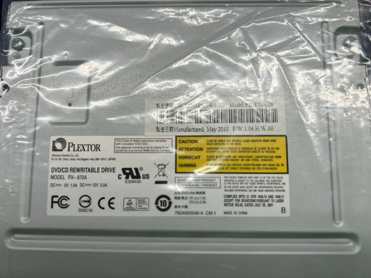 CD-ROM captionDVD【絶版】 Plextor PX-870A DVD/CD/CDRW Drive - Tested Working | eBay