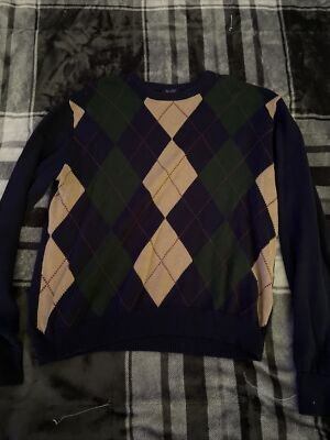 John Galt Navy And Green Striped Sweater PacSun John Galt Navy