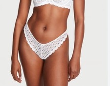 NWT Victoria's Secret Dream Angels Eyelet Brazilian Panty Sz S - White