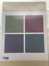 QuicKutz Basic Shapes Embossing Folders - Heart, Diamond, Flower, Star - EUC