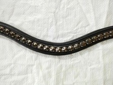Leather Stylish Crystal Stone Browband For Bridles With Softy Padding ,All Size