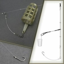 RUNNING Feeder Rig Fluorocarbon Montage Futterkorb Komplettmontage Carp Laufblei