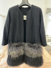 Wool Coat With Fur Trimmed Pockets Ava Adore Size S-m It42