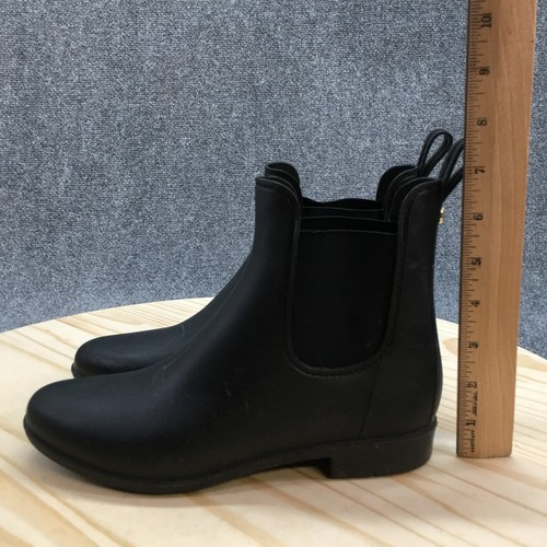 Sam Edelman Waterproof Rain Boots Womens 8 Tinsley Black Rubber Pull On Cuban - Picture 11 of 16
