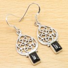 BLACK ONYX Earrings 1.6" 925 Solid Sterling Silver Jewellery Design Websites