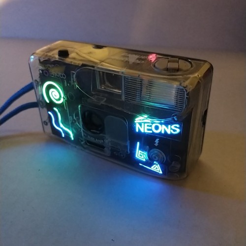 GoPhotos Neons Transparent Designer 35mm Film Camera With A 27mm Wide Angle Lens - Picture 4 of 18