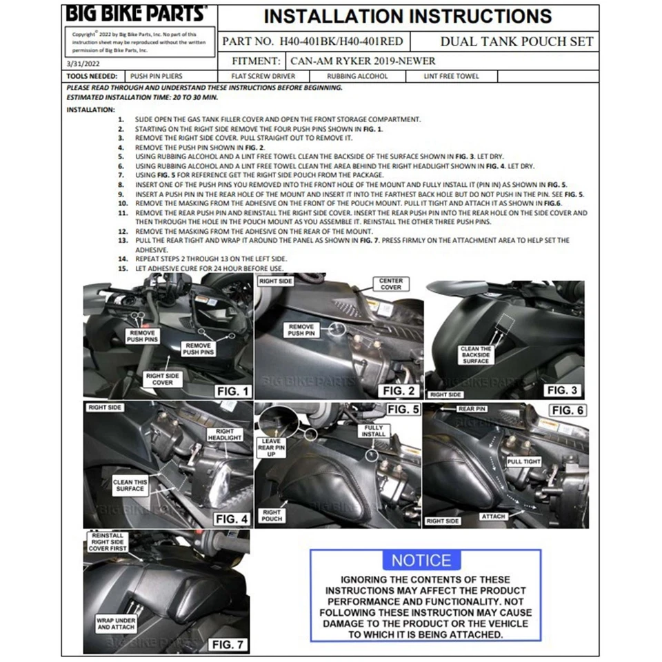 Bolsas de tanque laterales dobles cromadas Show para Can-Am Ryker H40-401RED Foto 4 de 4