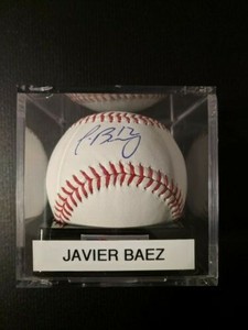 javier baez autographed baseball