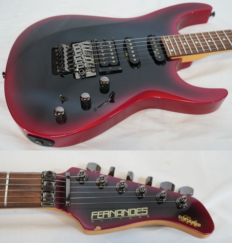 Used 00 Fernandes Fr 55s Rmb Red Burst Locking Tremolo Sustainer Lite Ebay