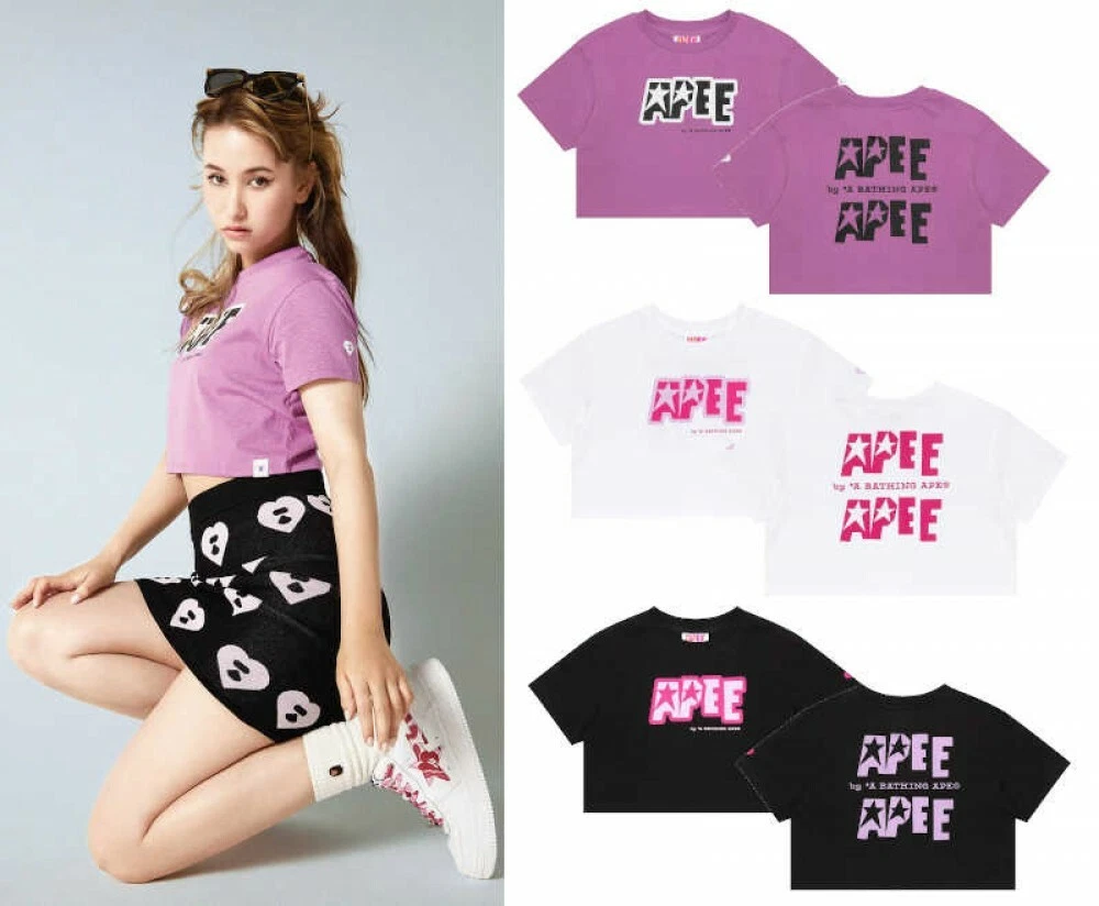 APEE By A BATHING APE Women's Short Length T-Shirt LOGO PRINT