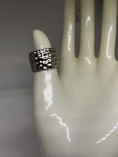 ring hammered band size 7 fashion silver tone .050" wide thick preowned