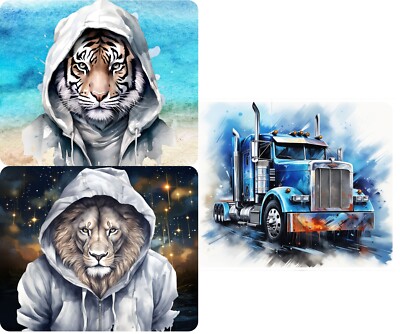 Mousepad '' Tiger / Löwe / Truck '' 22 cm x 18 cm Geschenk Name personalisierbar