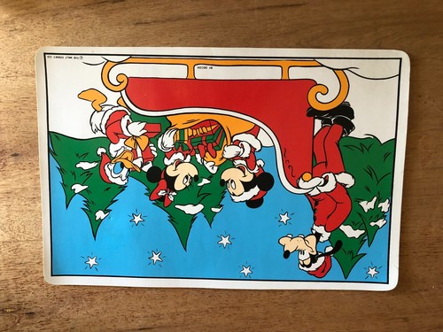 Vintage Christmas Disney Placemat Set Mickey Minnie Donald Santa Goofy ROUGH - Picture 13 of 21
