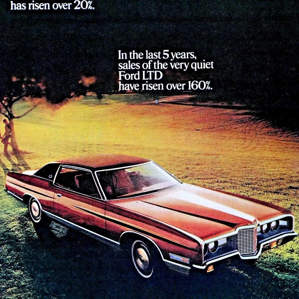 1971 Ford LTD винтажный взять тихий перерыв оригинальная печатная реклама 8,5 x 11" - Изображение 2 из 2
