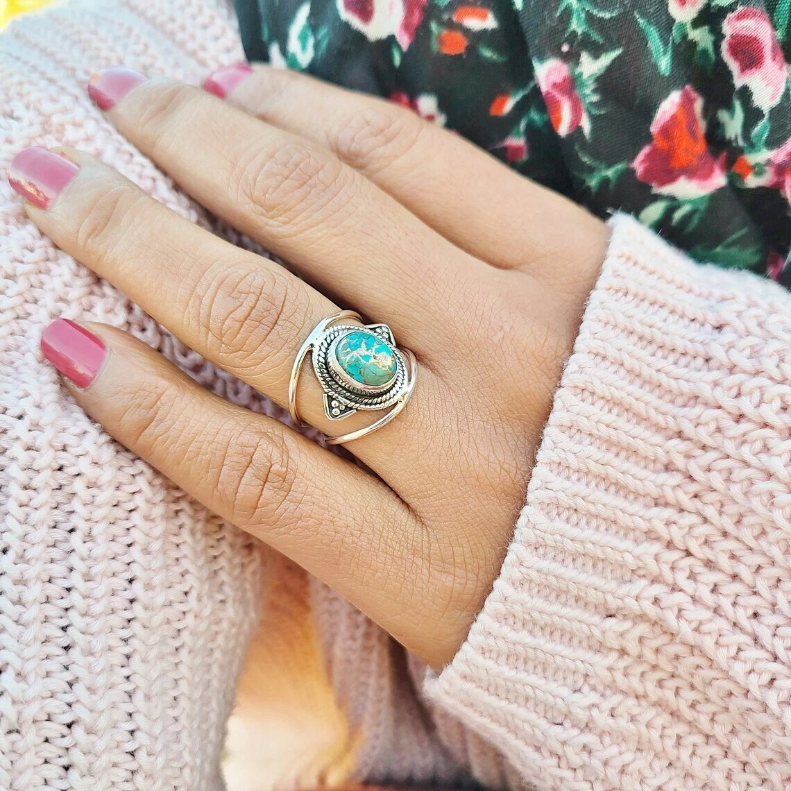 Turquoise birthstone ring discount
