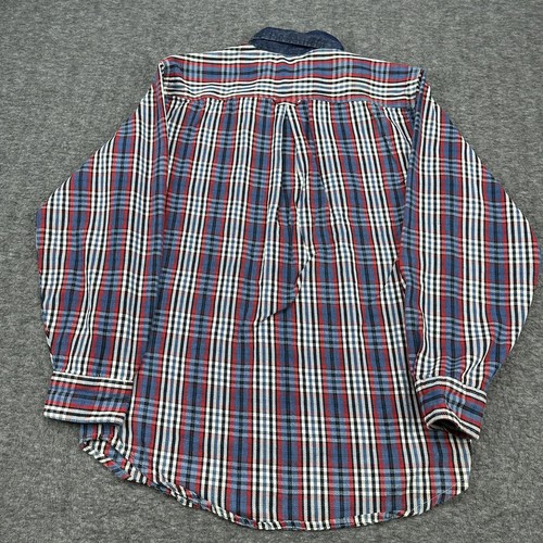 VINTAGE Gitano Shirt Mens Large Red Flannel Plaid Heavyweight Long Sleeve 90s - Picture 2 of 9